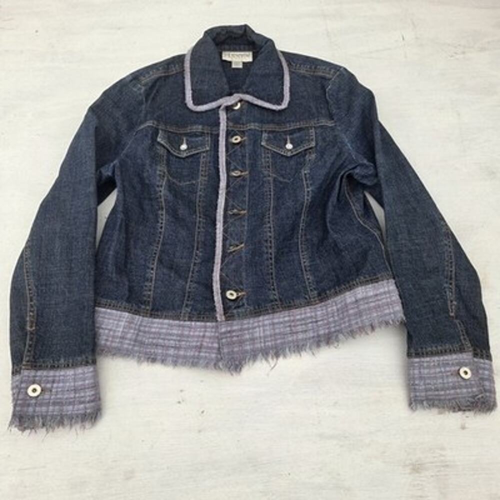 Vintage Casual Corner Annex Jean Jacket Women's Size L Stretch Blue Denim